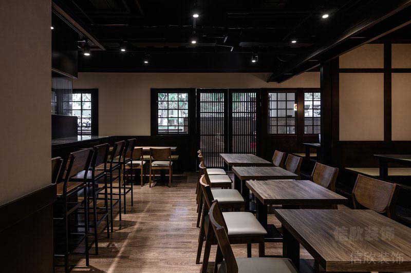 餐廳工業(yè)風(fēng)用餐區(qū)實(shí)木餐桌椅效果圖