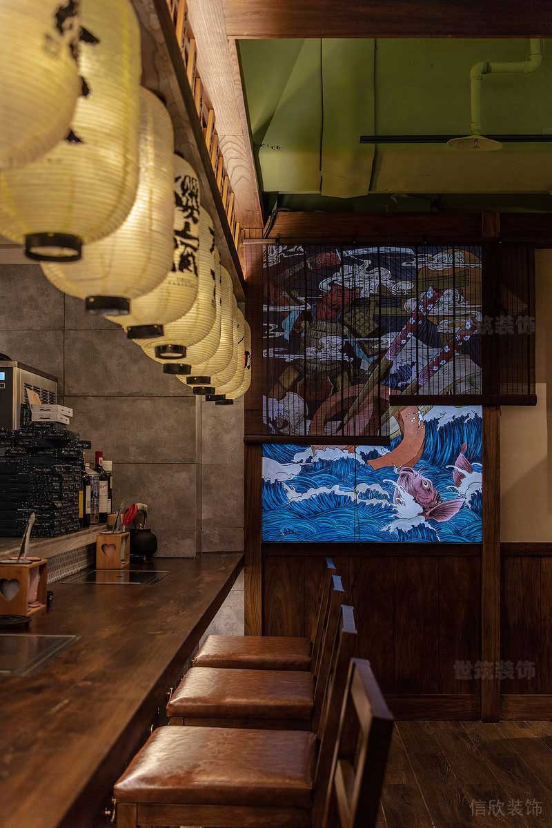 日式風(fēng)格餐廳吧臺實(shí)景圖