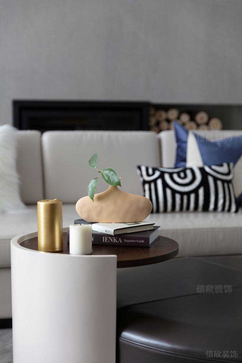 新居現(xiàn)代簡(jiǎn)約風(fēng)白色皮藝沙發(fā)效果圖