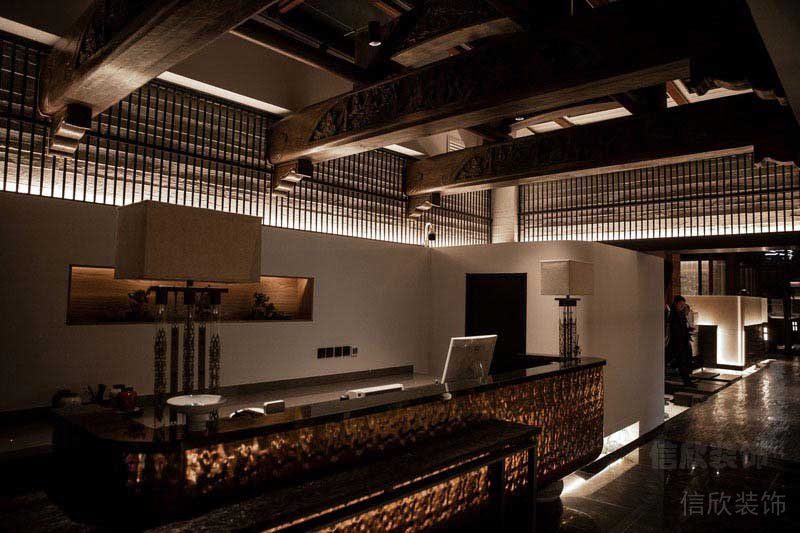 新中式餐廳前廳服務(wù)臺(tái)