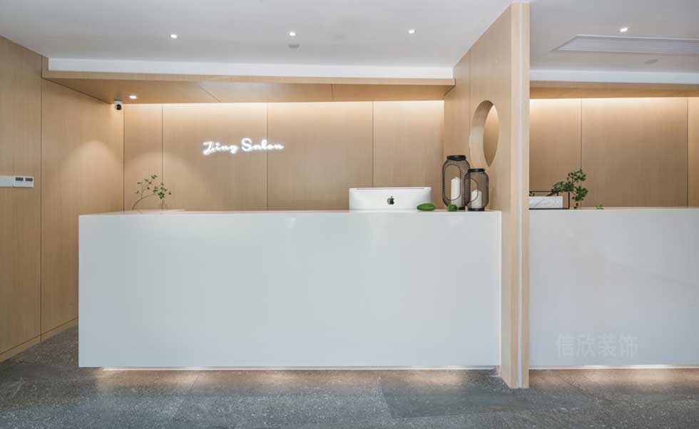 深圳羅湖美容店前臺裝修設(shè)計(jì)
