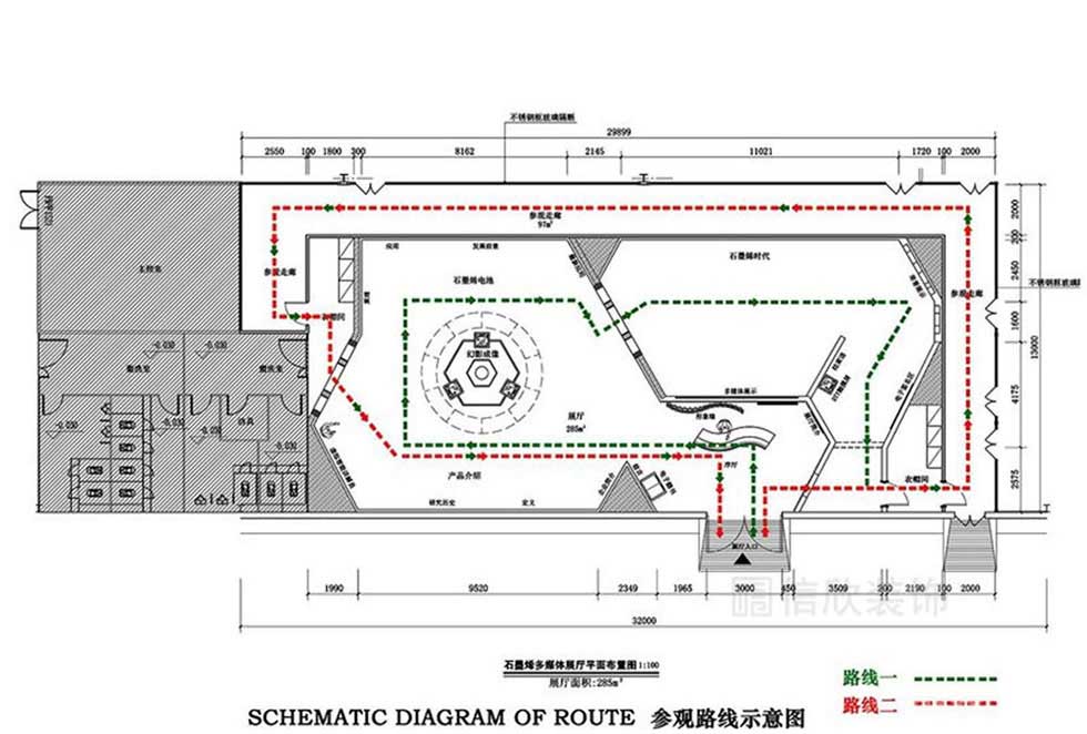 高科技企業展廳平面布置圖