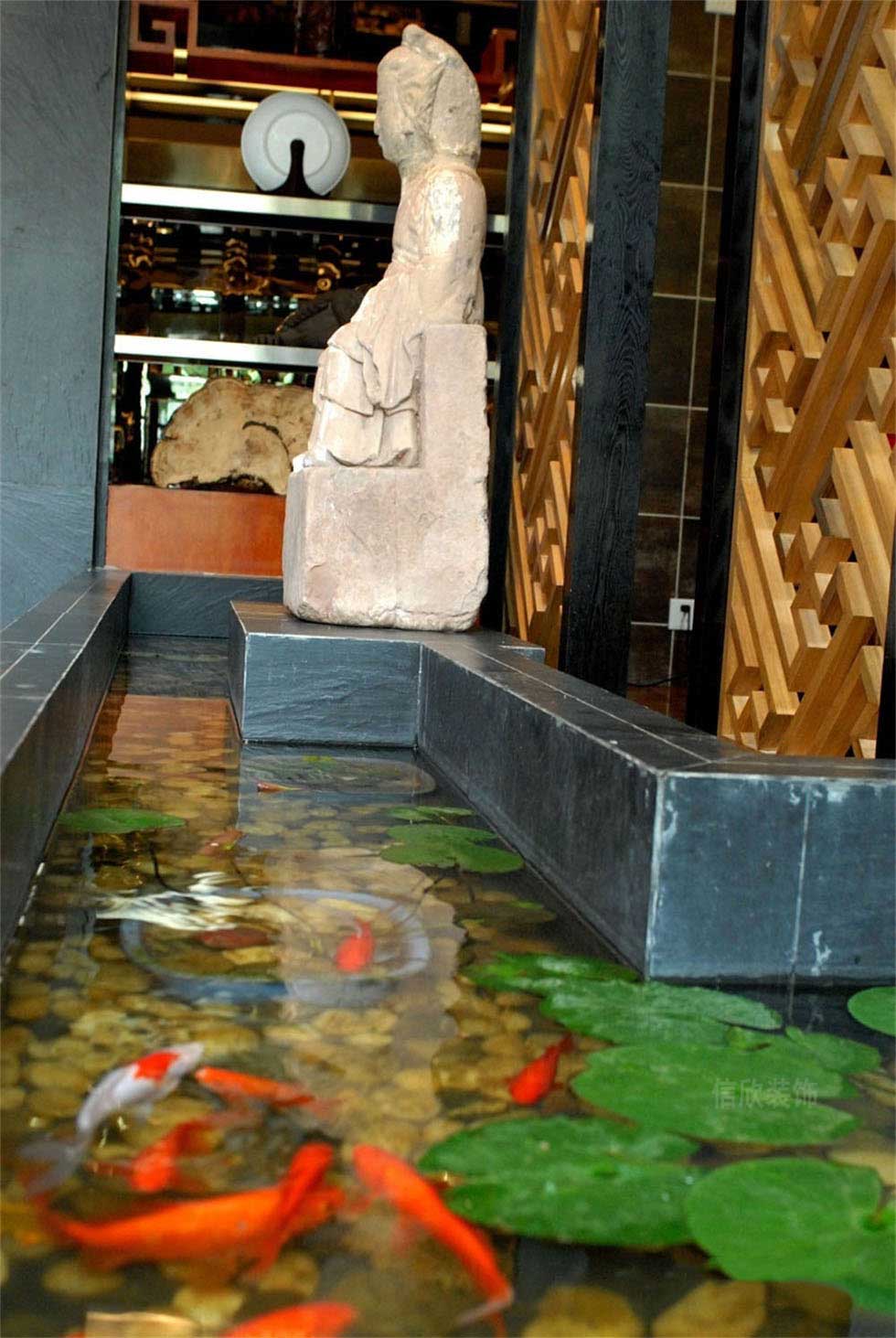茶葉文化展廳風(fēng)水魚池裝修設(shè)計