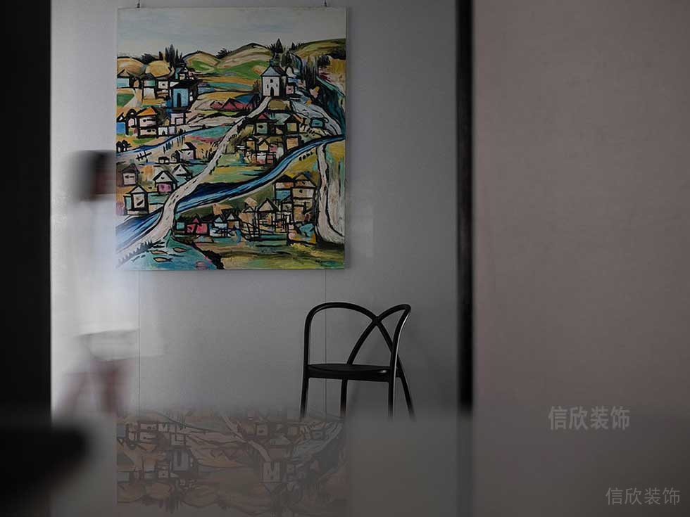 簡(jiǎn)約風(fēng)格辦公室過道藝術(shù)掛畫效果圖