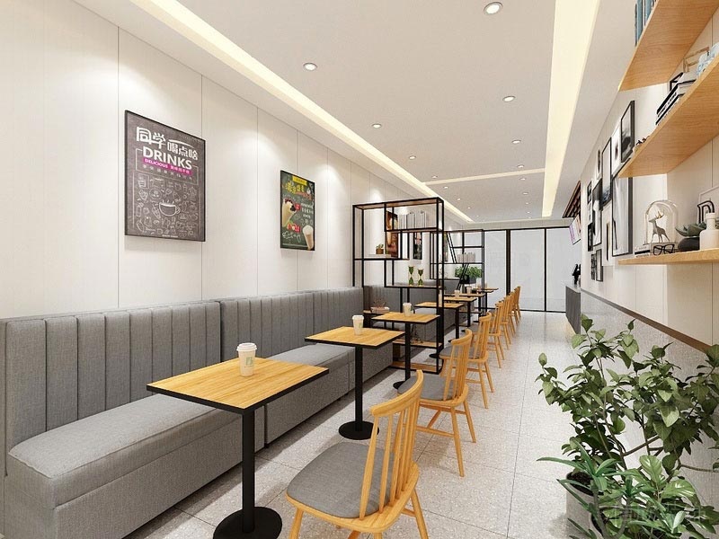 福田餐廳裝修奶茶店設(shè)計(jì)效果圖用餐區(qū)