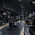 深圳鹽田后現(xiàn)代黑灰色系餐飲店裝修設(shè)計(jì)大廳效果圖
