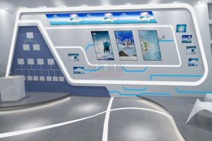 展示區(qū)弧形地面磚背景墻燈光效果圖設(shè)計(jì)