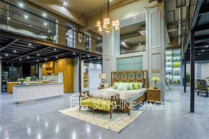 深圳南山簡(jiǎn)歐風(fēng)格家具展廳裝修設(shè)計(jì)案例臥室家私陳列區(qū)效果圖