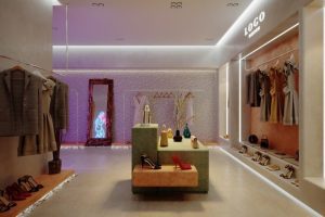 深圳市南山區后?，F代服裝專賣店裝修設計大廳