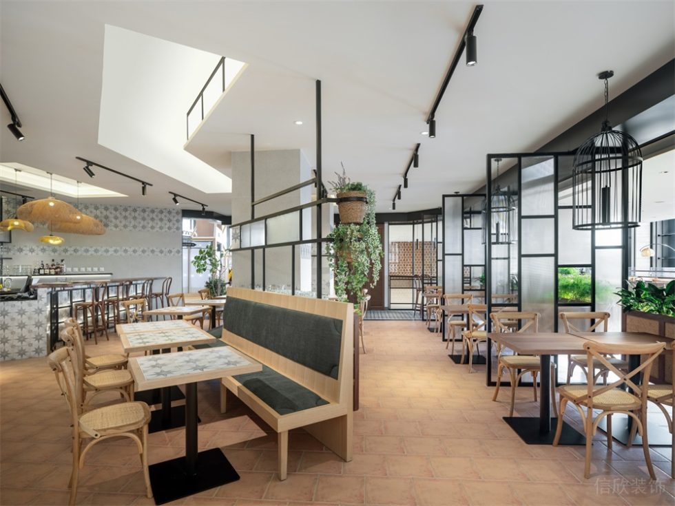 深圳福田京地大廈東南亞風(fēng)格越南菜餐廳裝修案例地面鋪貼