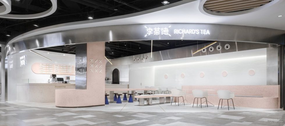 深圳龍崗城龍花園現(xiàn)代簡約風(fēng)格奶茶店裝修案例門頭