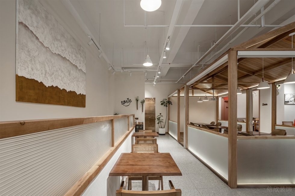 深圳市寶安區(qū)石巖原木風(fēng)甜品店裝修設(shè)計(jì) 蕾拉甜品軟座區(qū)