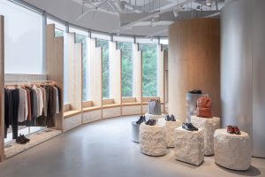深圳市寶安區(qū)沙井現(xiàn)代風(fēng)assemble By Réel概念零售店裝修設(shè)計(jì)原石島臺