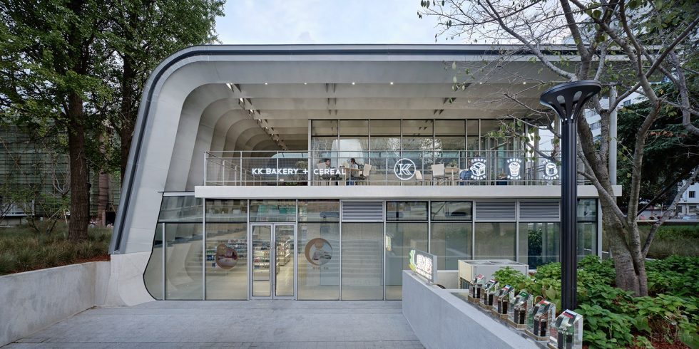 深圳市南山區(qū)南油中石化加油站實景效果圖-零售商店正立面