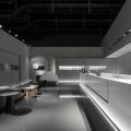 天然石材咖啡館展廳裝修設(shè)計 白色大理石操作臺面