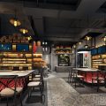 深圳羅湖東門鐵板燒快餐店酒柜展架裝修設(shè)計(jì)